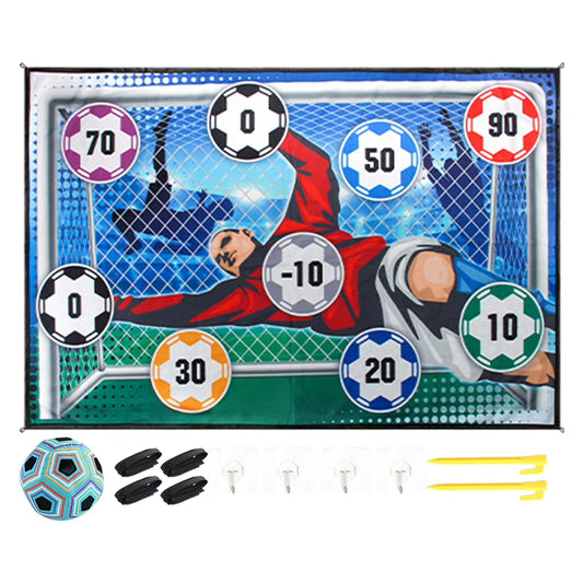 100Cm Soccer Ball Game Set with Adhesive Balls Toss Soccer Goal Game Foldable Mini Soccer Toys Games Set for Kids Boys Girls