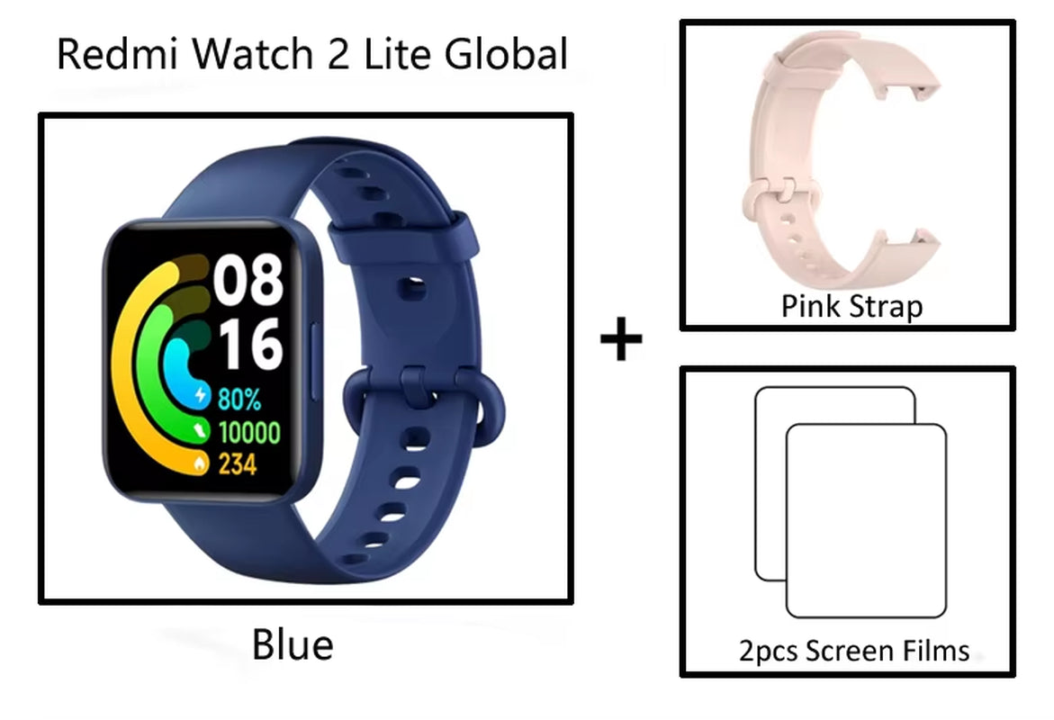 Redmi Watch 2 Lite Smart Watch Bluetooth Mi Band 1.55Inch HD GPS Blood Oxygen Sport Bracelet Smartwatch