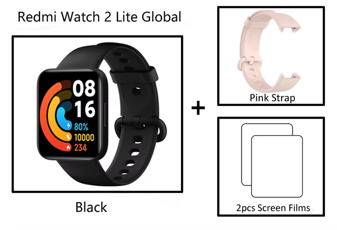 Redmi Watch 2 Lite Smart Watch Bluetooth Mi Band 1.55Inch HD GPS Blood Oxygen Sport Bracelet Smartwatch