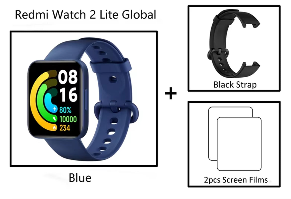 Redmi Watch 2 Lite Smart Watch Bluetooth Mi Band 1.55Inch HD GPS Blood Oxygen Sport Bracelet Smartwatch