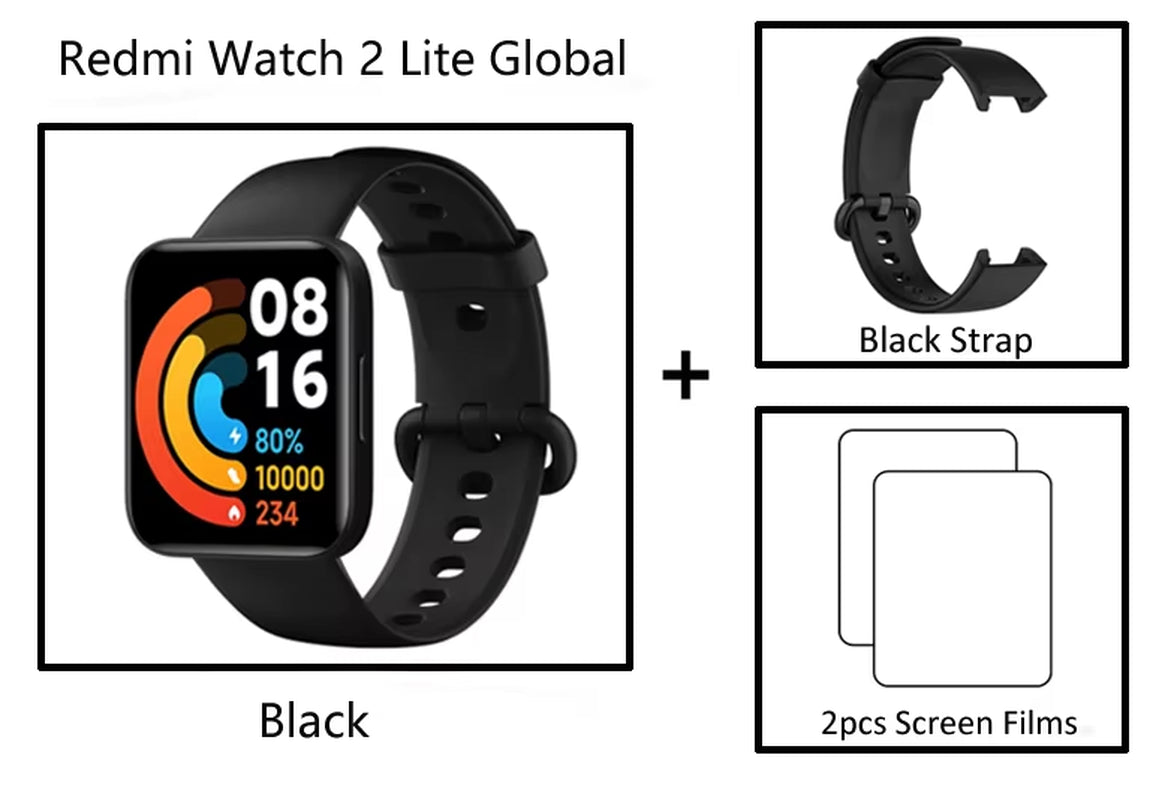 Redmi Watch 2 Lite Smart Watch Bluetooth Mi Band 1.55Inch HD GPS Blood Oxygen Sport Bracelet Smartwatch