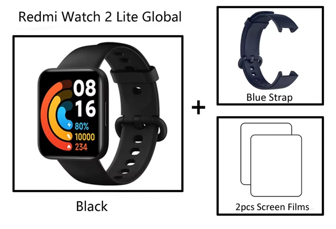 Redmi Watch 2 Lite Smart Watch Bluetooth Mi Band 1.55Inch HD GPS Blood Oxygen Sport Bracelet Smartwatch